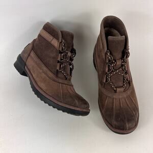 Ugg Greda women's size 6 brown leather waterproof winter lace up boots